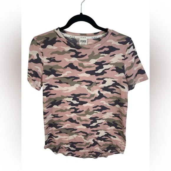 PINK VS Pink Camouflage Crew Neck Sleepwear/Shirt Small Women’s - Picture 1 of 8
